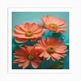 Peach Daisy Art Print