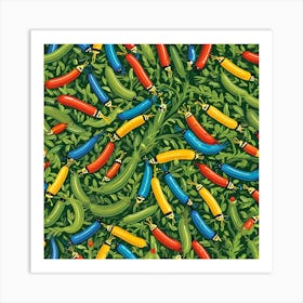 ARMY WORMS EATING VEGETATION Art Print