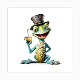 Lizard In Top Hat Art Print