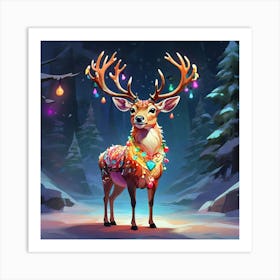 Christmas Deer 3 Art Print