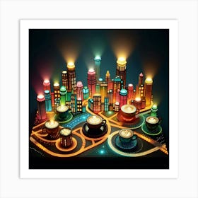 City At Night 1 Art Print