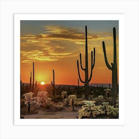 Saguaro Sunset Art Print