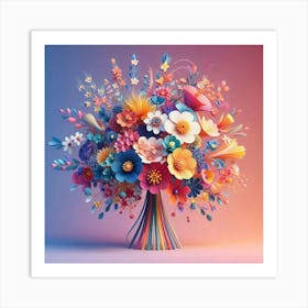 Paper flowers 3 Art Print