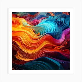 Firefly Flowing Signal Colors In A Vibrant 3d Abstract Design 26744 Art Print