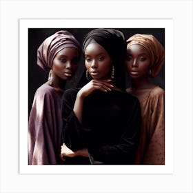 Three Melanin Princess Art Print