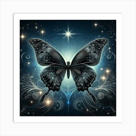 Black Butterfly Art 2 Art Print