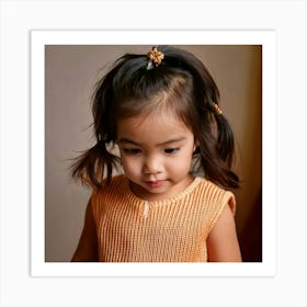 Firefly Stylish Toddler Girl With Sleek Ponytail And Gold Pin 65350 Art Print