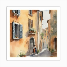 Tuscany Watercolor Painting 1 Art Print