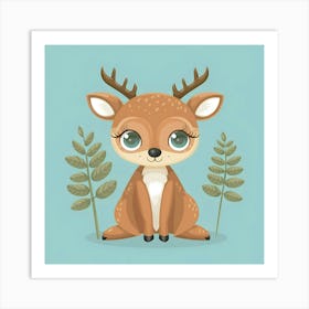 Cute Deer Art Print