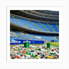 Soccer Stadium Trash Art Print