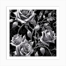 Silver Roses - Gothic Inspired Art Print