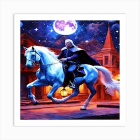 Knight On A White Horse Art Print