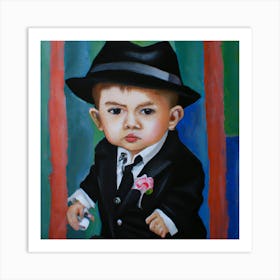 Baby Boy In A Hat Art Print