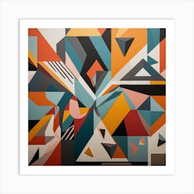 Abstract Geometric Mural Art Print