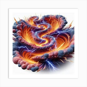 Fire And Lightning Art Print