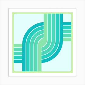 Blue And Green Abstract Art Print