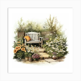 Garden Bench Art Print