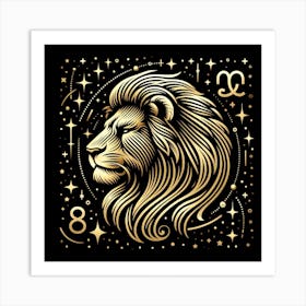 A Zodiac symbol, A Lion Art Print