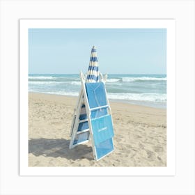 SQUARE Beach Umbrella "Marinella Di Selinunte" Sicily Italy Travel Photography Art Print