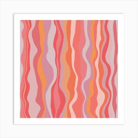 Pink Wavy Marrakech Stripes Art Print