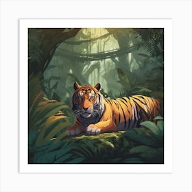 Tiger In The Jungle 13 Art Print