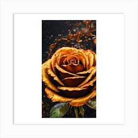 Golden Rose Art Print