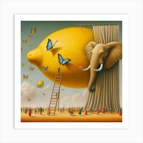 Lemon flight Art Print
