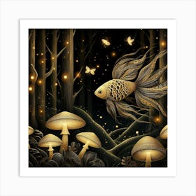 Goldfish In The Forest Poster