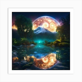 Landscape With A Moon Art Print