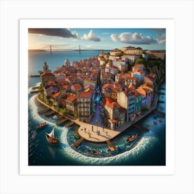 Sunset Serenade: Lisbon Luminance Art Print