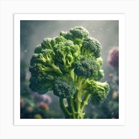 Green Broccoli In The Garden Art Print