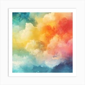 Colorful Clouds Background Art Print