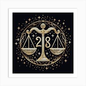 A Zodiac symbol, Scales 2 Art Print