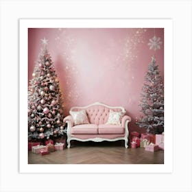 Pink Christmas Tree 5 Art Print