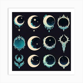 Moon And Stars 3 Art Print