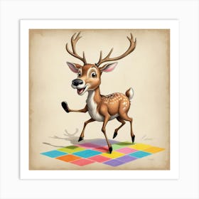 Deer On A Puzzle Art Print