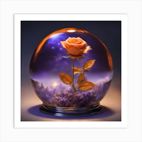 Rose In A Glass Ball Art Print