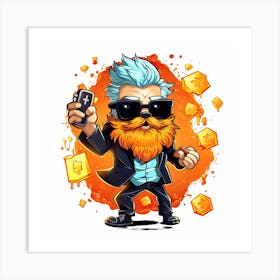 Cartoon Beardy Art Print