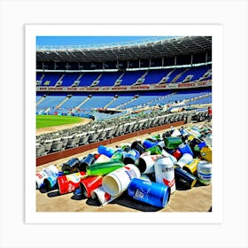 Trash In A Stadium Art Print