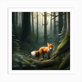 Fox In The Forest 20 Art Print