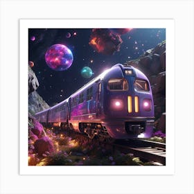 Train In Space Art Print