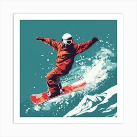 Snowboarder In The Air 2 Art Print