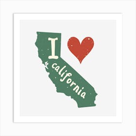 I Love California Art Print