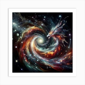 Dragon In Space Art Print