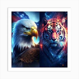 Eagle And Tiger 1 Art Print