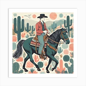 Bohemian Art western cow boy Art Print