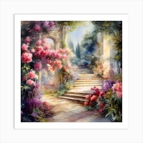 Aquarelle Enchantment: Sensual Fusion of Artistry Art Print