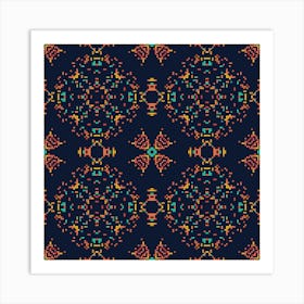 Abstract geometric pattern in low poly pixel art style 5 Art Print