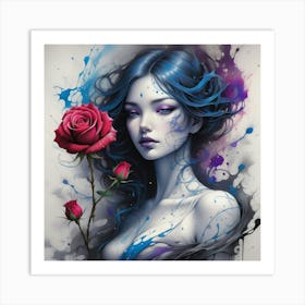 Blue Rose Art Print