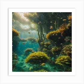 Surreal Underwater Landscape Inspired By Dali 1 Art Print
